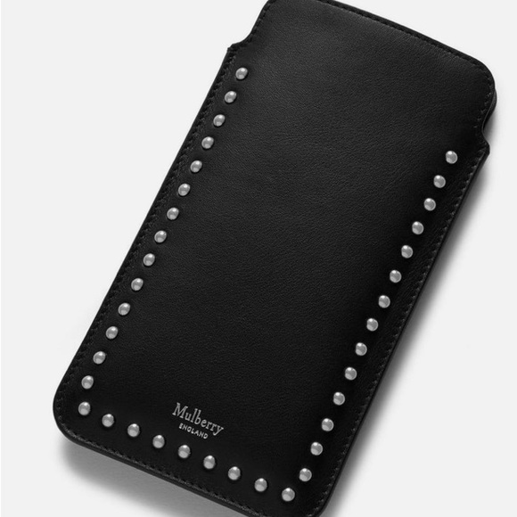 Authentic MULBERRY ENGLAND Calf leather/studs card/phone holder - Picture 12 of 13